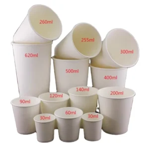 White Compostable Disposable Paper Coffee Cups for Hot and Cold Beverages