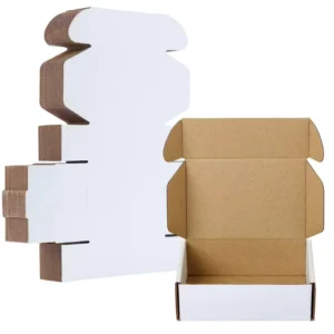 White Corrugated Mailer Box, Folding Flat Cardboard Shipping Box