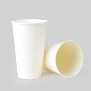 White Disposable Paper Cups for Hot Drinks, Coffee, and Water