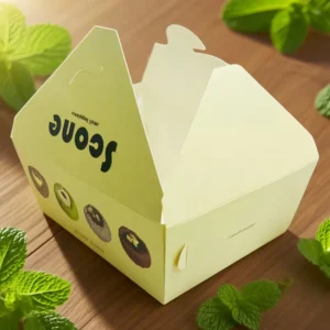 White Foldable Cardboard Dessert Food Box With Custom Logo