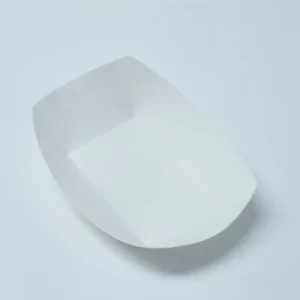 White Food-Grade Greaseproof Waterproof Recyclable Paper Serving Tray for Snacks and Burgers