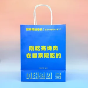 White Food Takeaway Packaging Craft Paper Bag Shop Gift Shopping Brown Kraft Paper Bag With Handle
