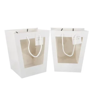 White Gift Paper Shopping Bag with Window