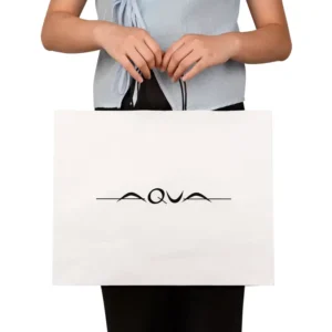White Gift Paper Shopping Bags with Logos OEM Customized Food Paper Carry Bag