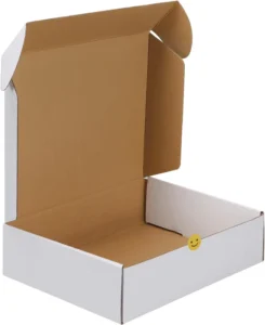 White Kraft Corrugated Shipping Box, Foldable Tuck-Top, Custom Logo, for Gifts and Apparel