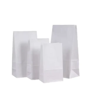 White Kraft Paper Bags Eco Friendly Food Grade Degradable Recycled Material Custom Logo for Exhibitions