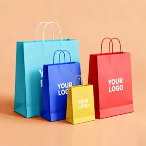 White Kraft Paper Carry Bags with Your Logo Printed Eco Clothing Packaging Solutions for Retailers and Small Businesses
