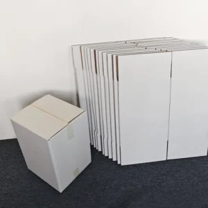 White Kraft Paper Corrugated Box 25 kg Load Capacity Universal Shipping Carton 12.8 x 12 x 17.8 Inches