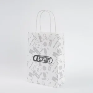 White Kraft Paper Takeaway and Gift Bag with Handle