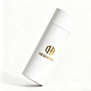 White Kraft Paper Tube Packaging with Gold Foil Logo for Perfume Incense and Custom Gift Set