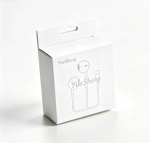 White Magnetic Folding Cardboard Box for Earbuds and Cameras, Hanging Hole, Retail Display, Recyclable, Bulk