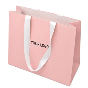 White Paper Shopping Bag for Jewelry Luxury Gift Packaging Customizable Logo
