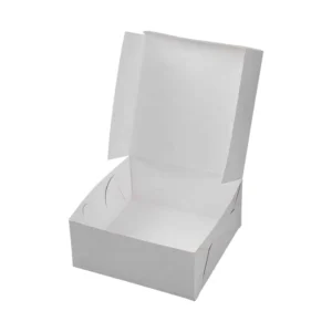 White Paper Square Disposable Bakery Cake Box