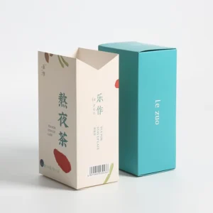 White Paper Top-Tuck Green Tea Gift Box with Sponge Liner and Matte Lamination