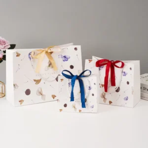 White Paper and Cardboard Custom Logo Gift Tote Bag