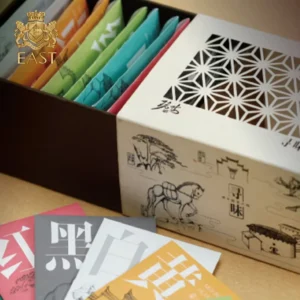 White Recycled Paper Packaging Box with Hollowed-Out Window for Tea Bags