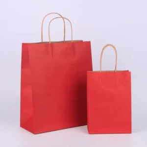 White and Brown Printed Kraft Paper Shopping Bags for Clothes