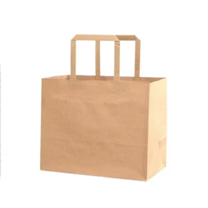 Wide-Handled Kraft Paper Gift and Shopping Bag with Custom Logo
