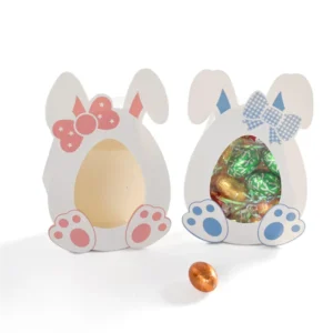 Window Cookie Pastry Candy Gift Box with Embossing and Matte Lamination for Easter and Baby Food