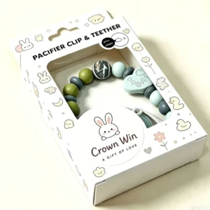 Window Display Paper Box with Hang Tag for Baby Feeding Sets Kids Toys Newborn Hampers and Gifts