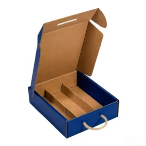 Wine Glass Bottle Reusable Eco-Friendly Corrugated Kraft Paper Shipping Mailer Box Customized Liquor Set Packaging Boxes