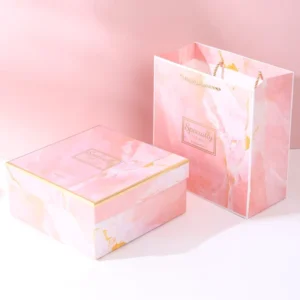 Women’s Day, Valentine’s Day, and Wedding Candy Gift Box Set with Paper Bag, Rigid Paperboard Box, Sponge Lining, Recyclable