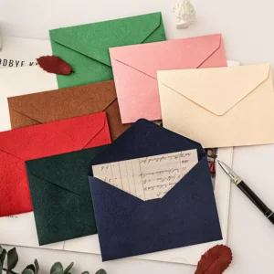 Woodcut Texture Paper Envelope for Wedding Invitations, Greeting Cards, Photos and Postcards
