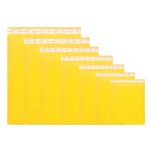 Yellow Kraft Paper Bubble Mailer, Thick Shockproof Foam, Self-Adhesive Courier Envelope for Clothing Packaging