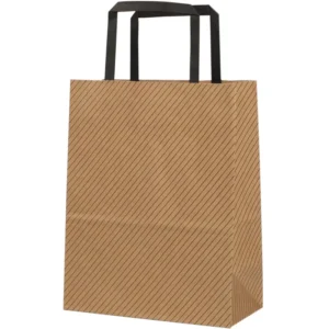 takeaway tape flat handles brown or white kraft paper bag with printed logo